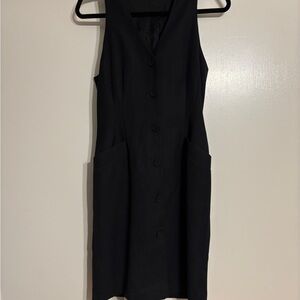 Chic Black Button-Down Midi Dress